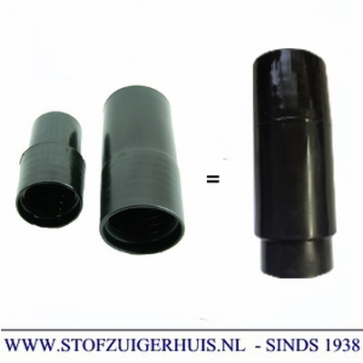 Verlengmof 28-32mm (2-delig) zwart pvc